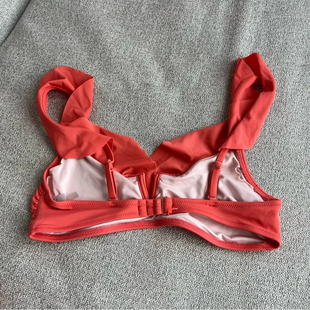 Orange Ruffle Bikini Top Size Medium - Image 2