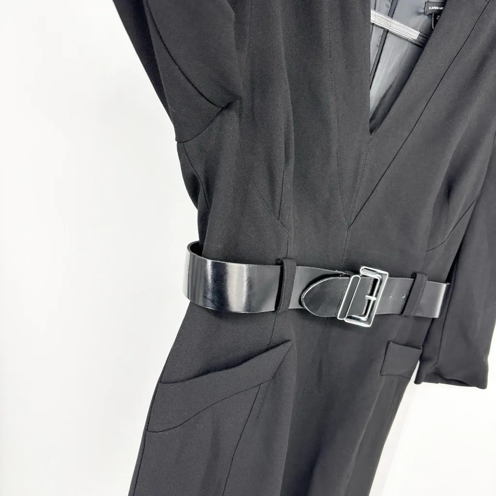 Karen Millen Compact Stretch Belted Forever Pencil Midi Dress Size 12 - Image 7