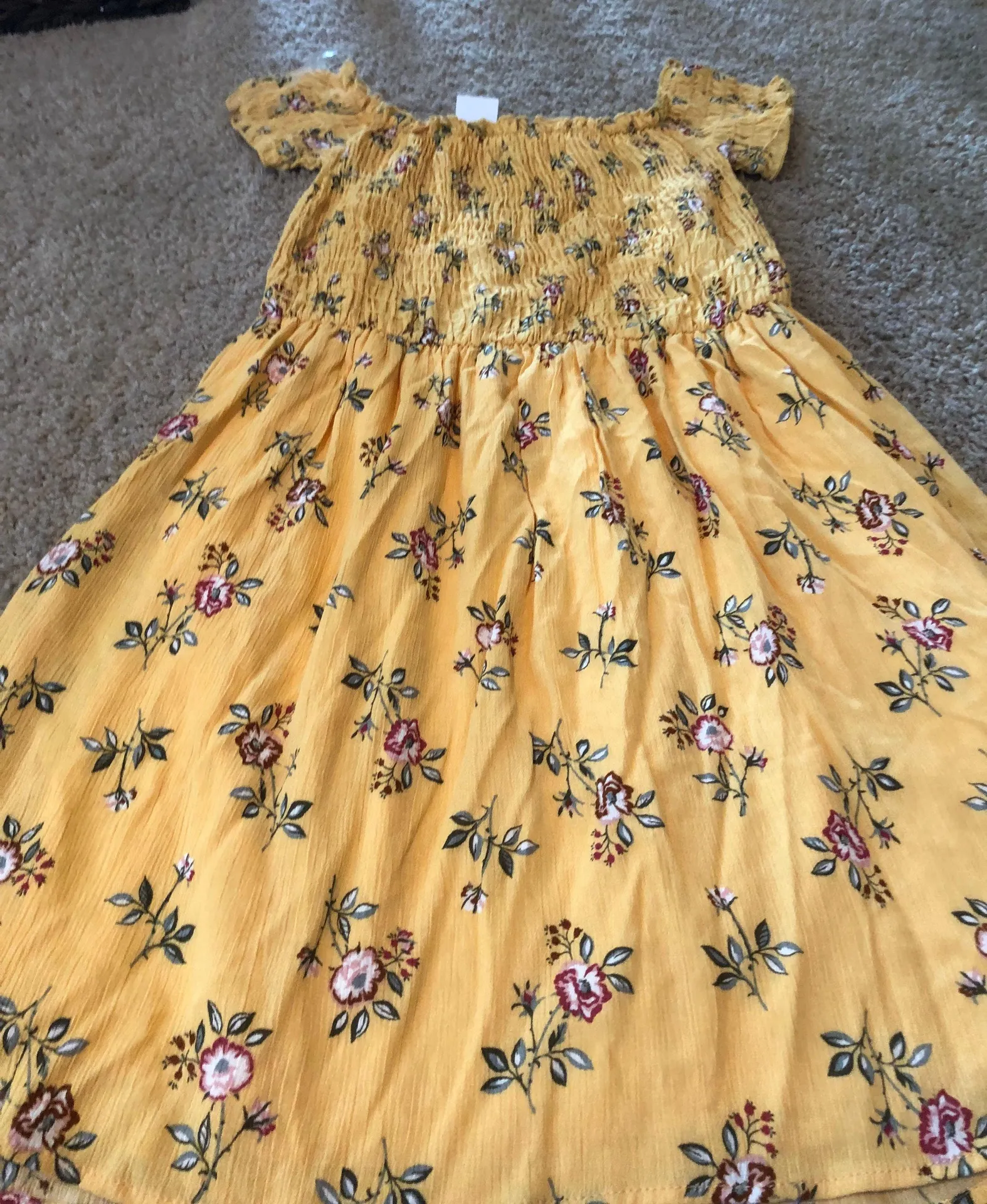 Yellow floral off the shoulder smock never worn dress  - Image 2