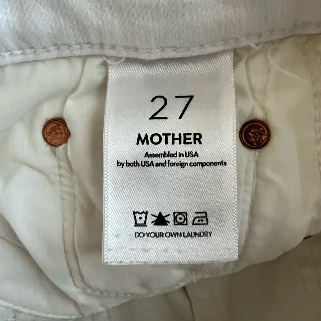 Mother Women’s The Insider Crop Step Fray White Jeans In Fairest Of Them All 27 - Image 10