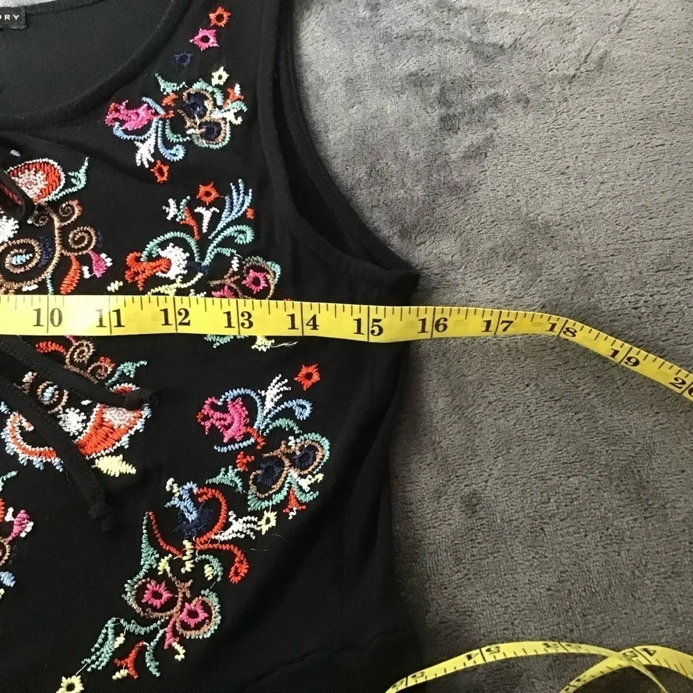 Design History Womens Sz Sm Maxi Dress Embroidered Fairy Core Coquette Black - Image 5