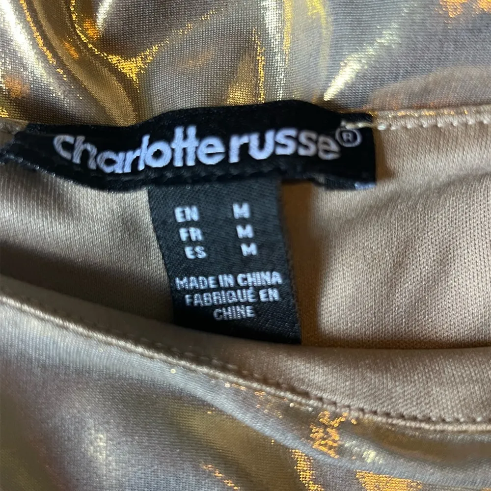 Charlotte Russe Shimmering Gold Sleeveless Dress - Image 3