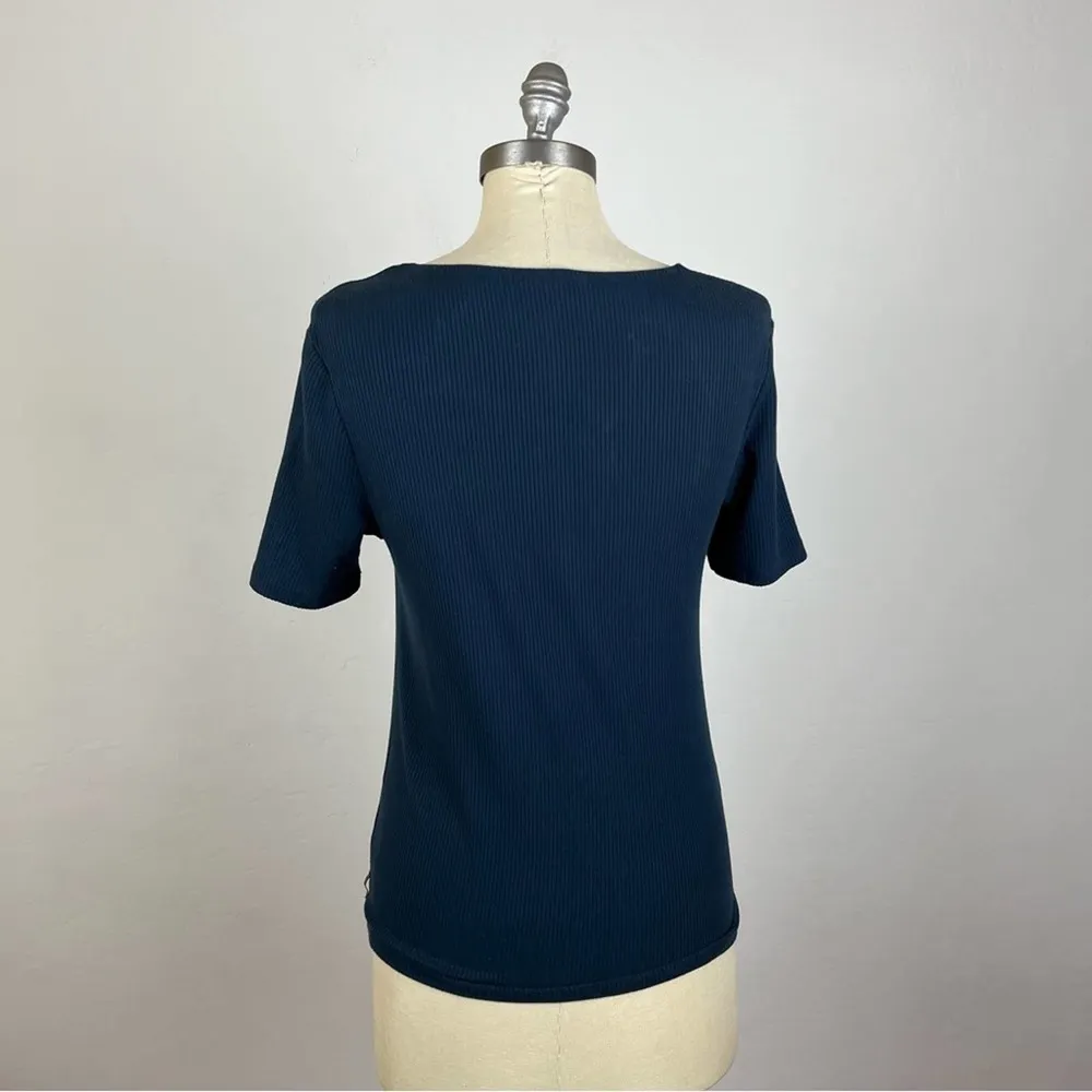 Scotch & Soda Navy Blue Square Neck Top - Image 6