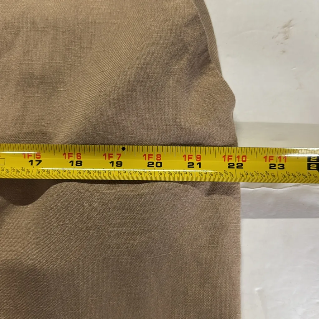 Worthington Beige Wide Leg Crop Pants linen blend office neutral casual XXL - Image 12