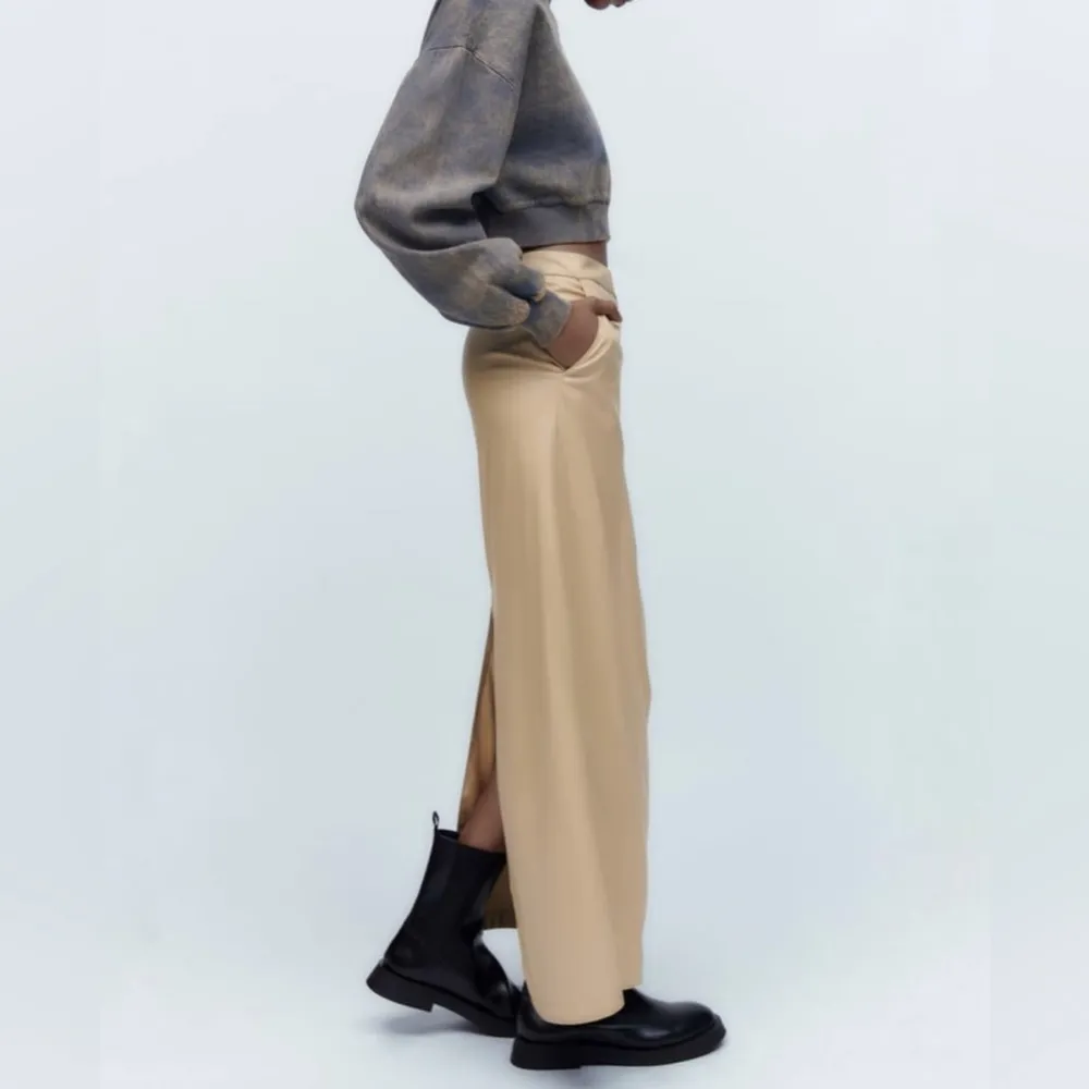 Zara faux leather midi skirt - Image 3