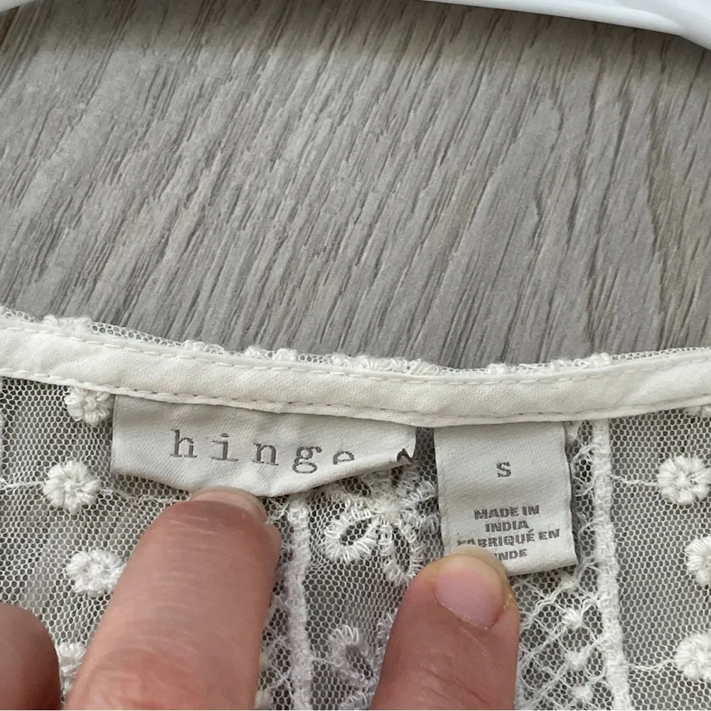 Glance Cottagecore Top White (small) crochet floral sheer coquette girl prairie - Image 3