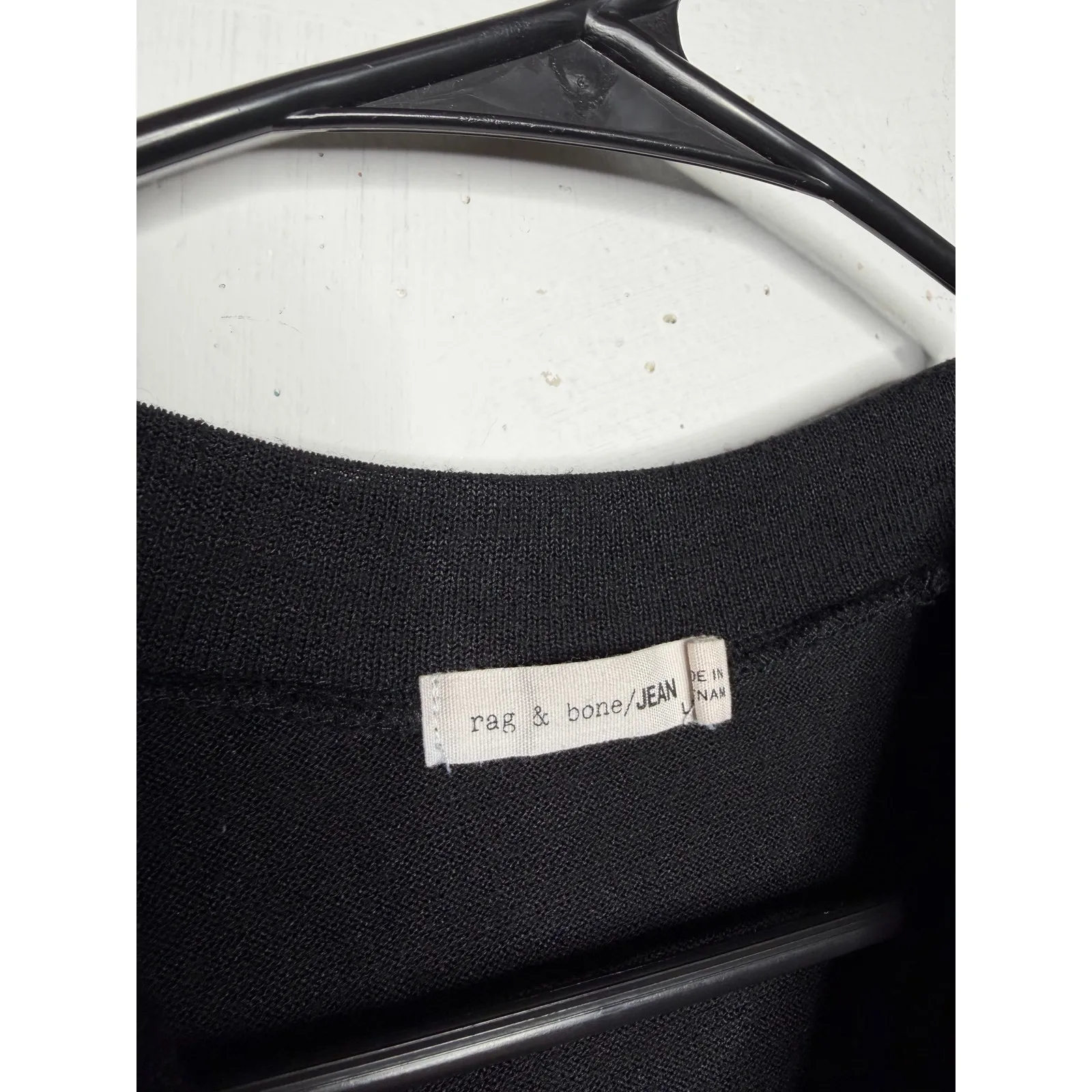 Rag and Bone Jeans Sleeveless Split Back Size Large Sweater Top Blouse Black - Image 2