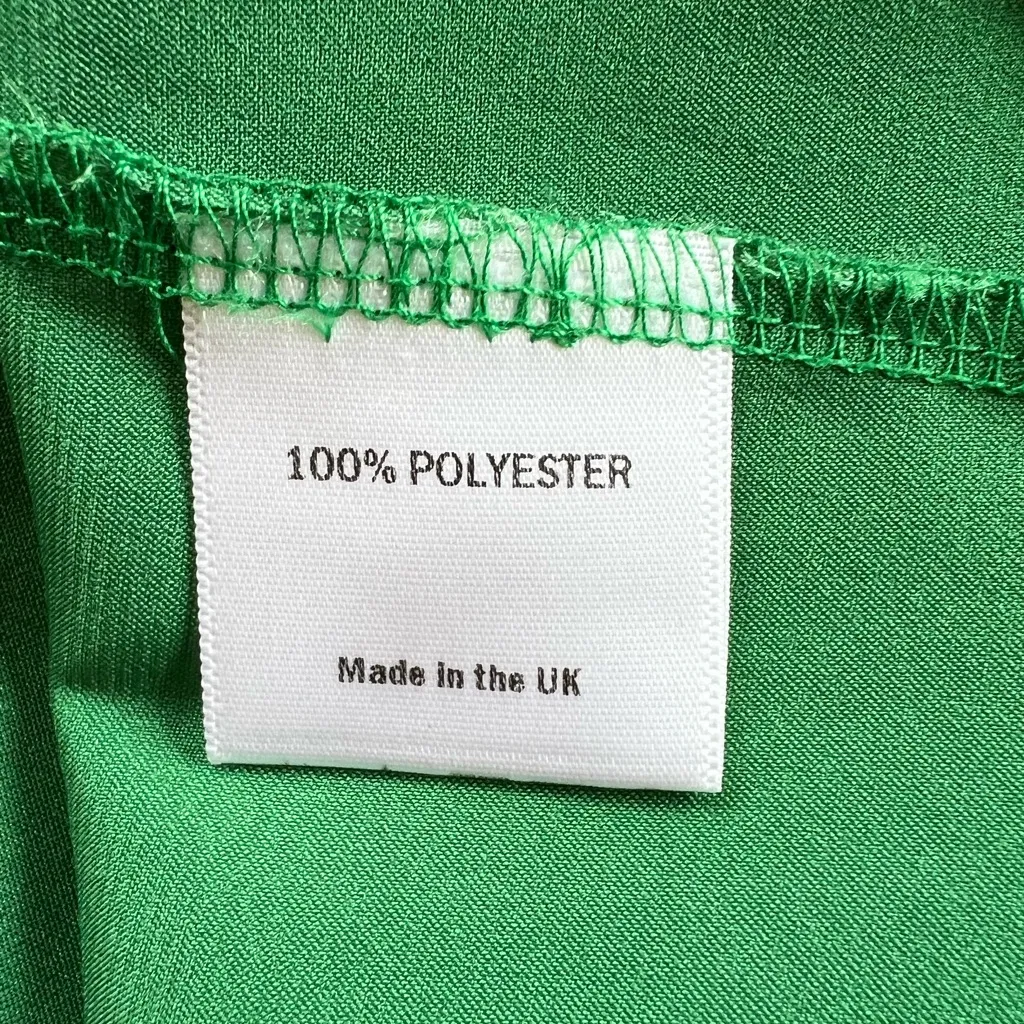 Flounce Dress Satin Mini Backless High Tie Neck Emerald Green 6 Halter Cocktail - Image 14