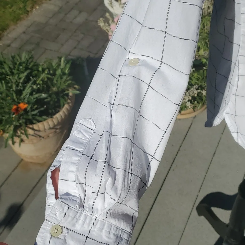 Per Se Plaid 1/4 Button Down Collared Shirt - Image 3