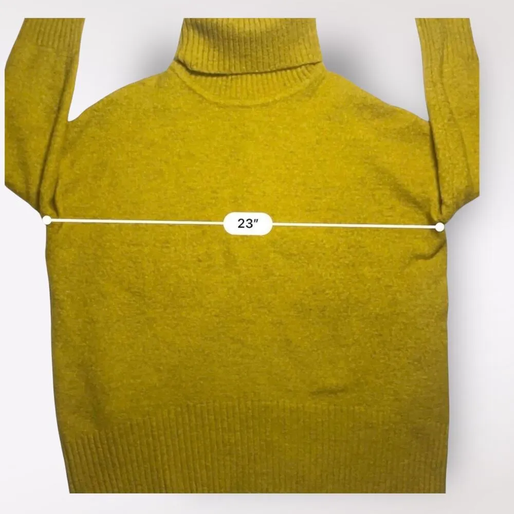 William Rast Alpaca Blend Mustard Yellow Turtleneck Sweater Size XS Soft Winter - Image 4