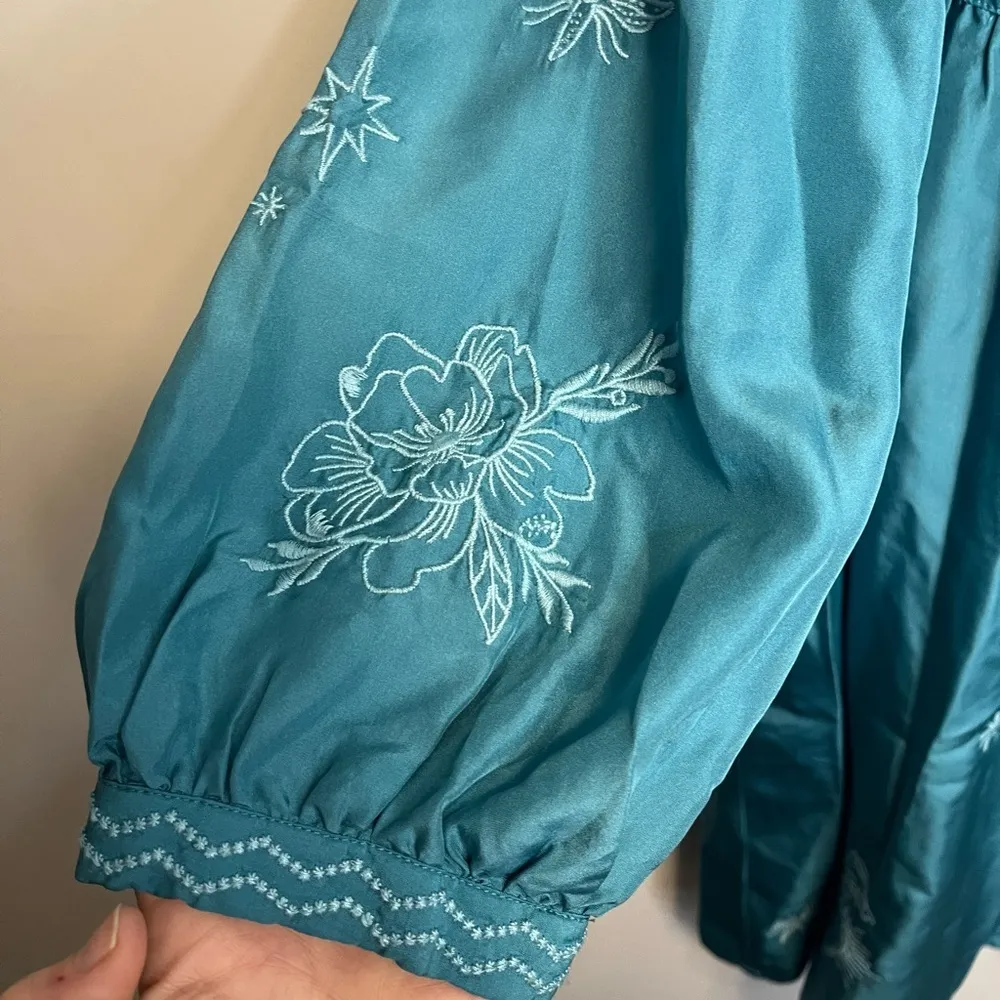 Johnny Was NWOT Christy Flowy Tie Front Whimsical Embroidered Dress XS - Image 15