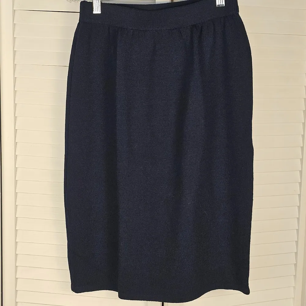 St John Collection Marie Gray Womens Navy Blue Pencil Skirt 10‎ - Image 2
