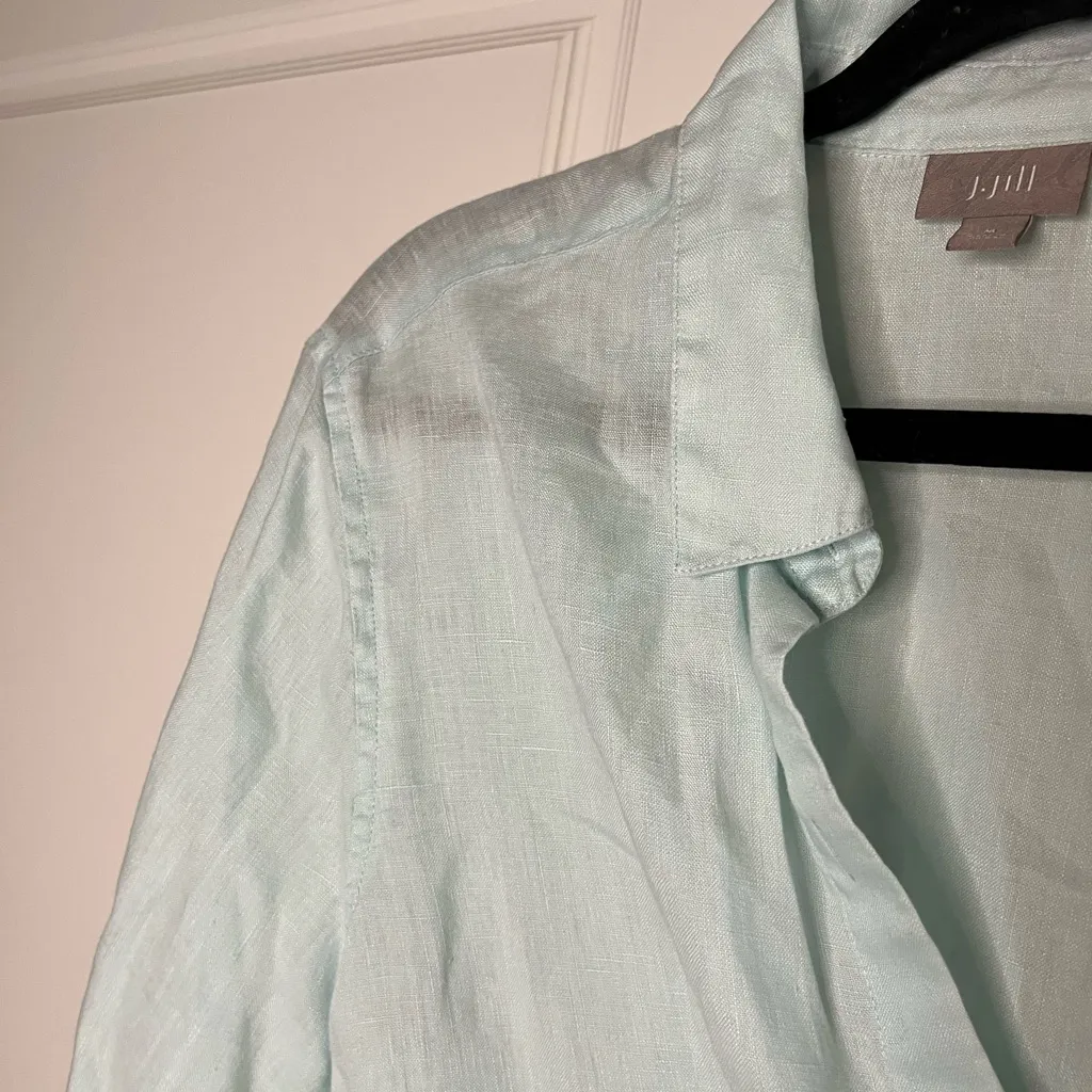 J. Jill 100% linen Button Down Blue Size M - Image 6