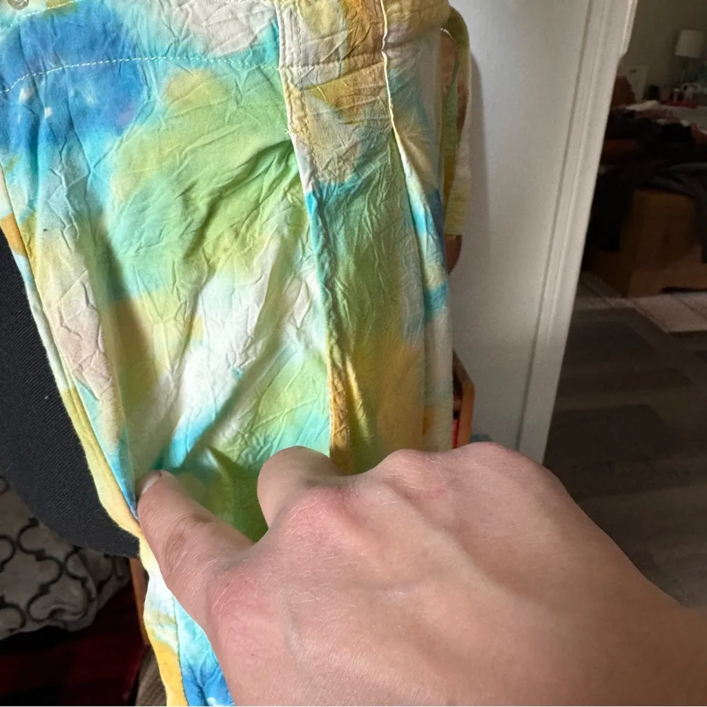 Vintage 90’s Jams World Ivory Flower Draw String Pants - Image 4