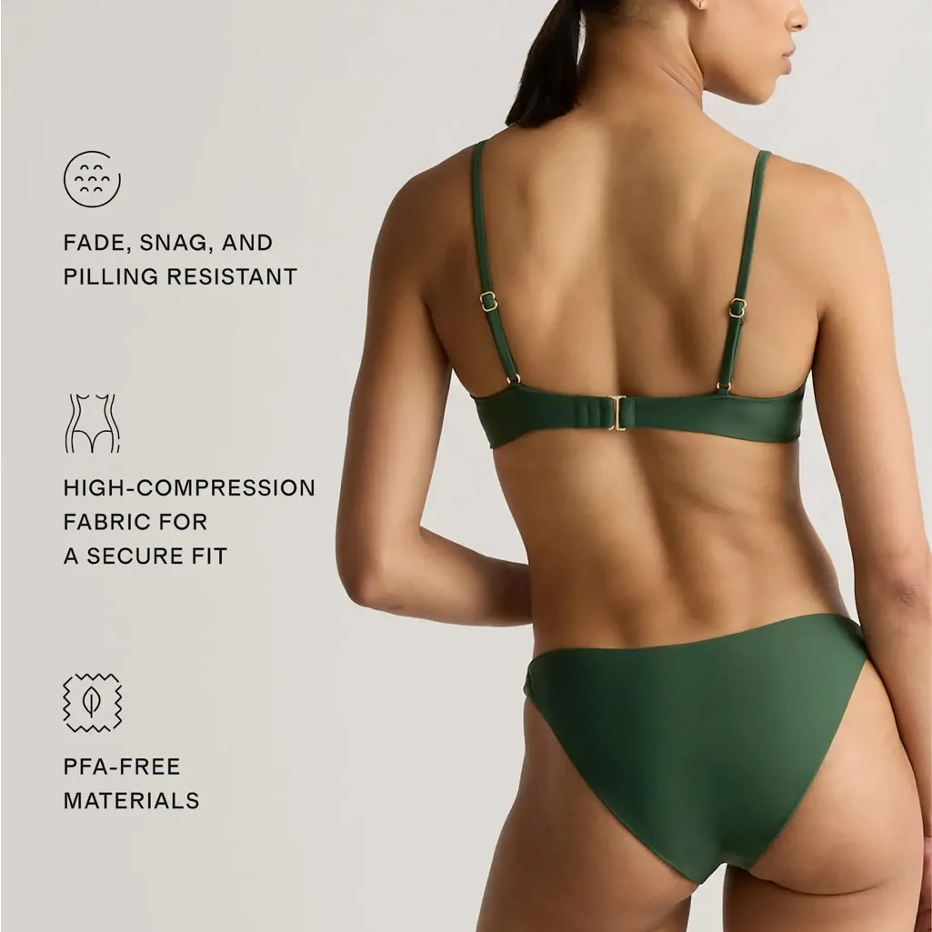 NWT Quince Olive Green Italian v-neck bikini top Sz L - Image 4