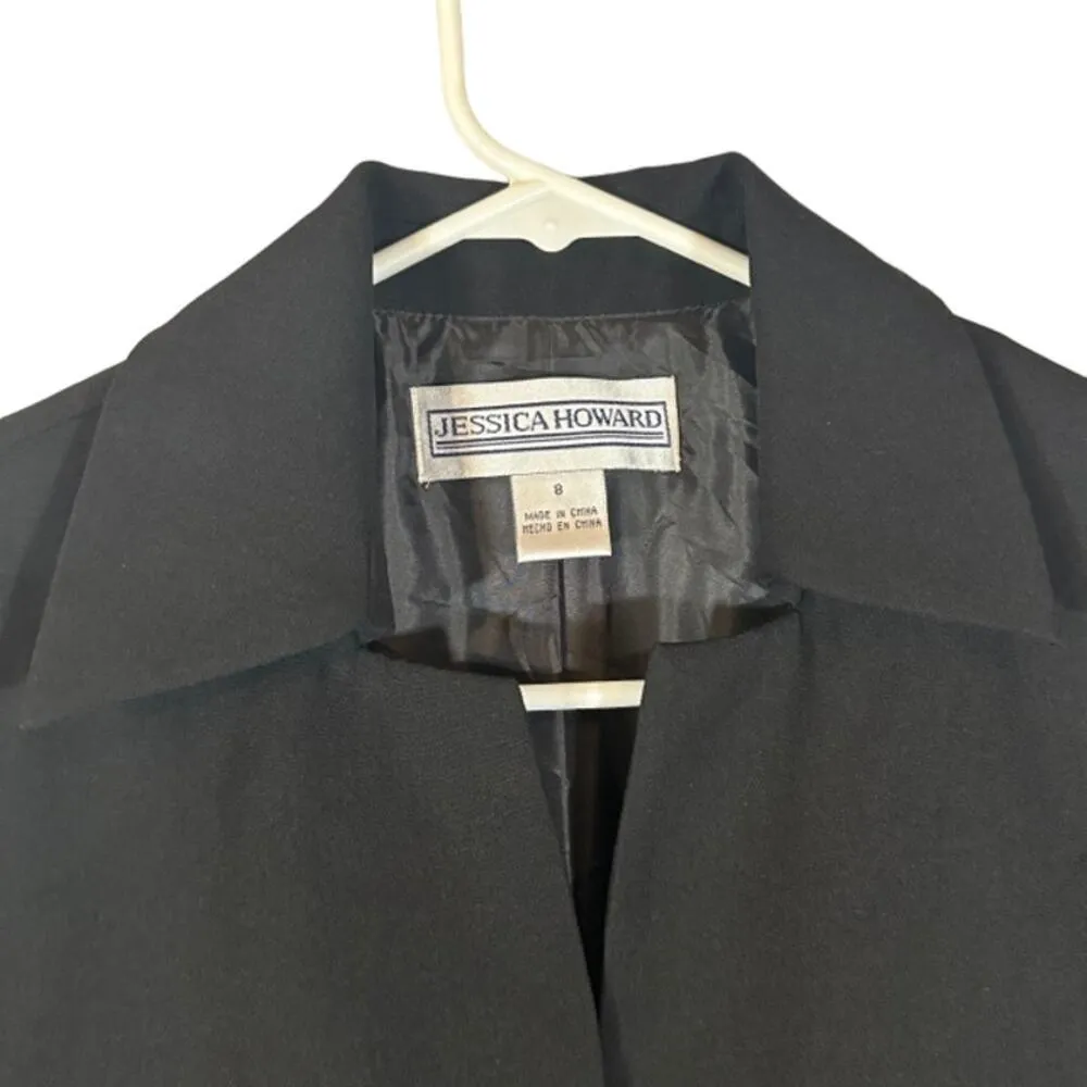 Jessica Howard Black One Button Collared Formal Blazer Jacket Women Sz 8 - Image 5