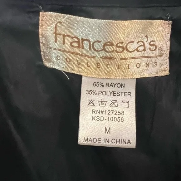 Francesca’s navy blue ruffle dress size medium - Image 3