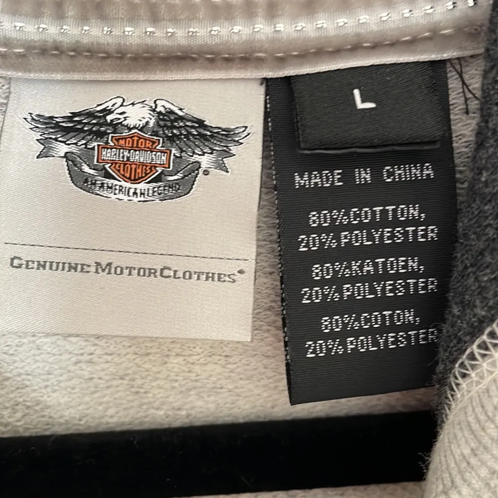 Harley Davidson Embroidered Full Zip Hoodie Large - Image 4