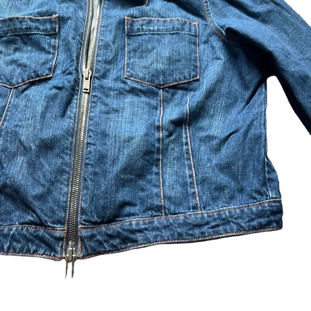 TOMMY HILFIGER Women's Sz XL Denim Jean Jacket Blue Full Zip Vintage 100% Cotton - Image 4