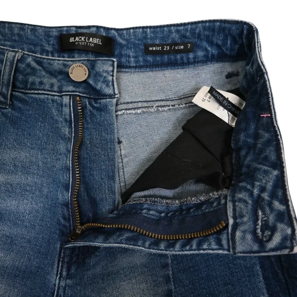 Black Label Womens 7 Two Tone Color Block Straight Leg Jean - Image 8