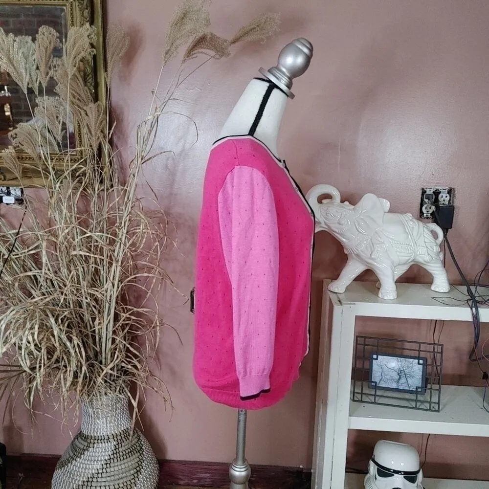 Joseph A  Size Medium M Rayon Nylon Pink Cardigan Chic Preppy Classy Sweater - Image 8
