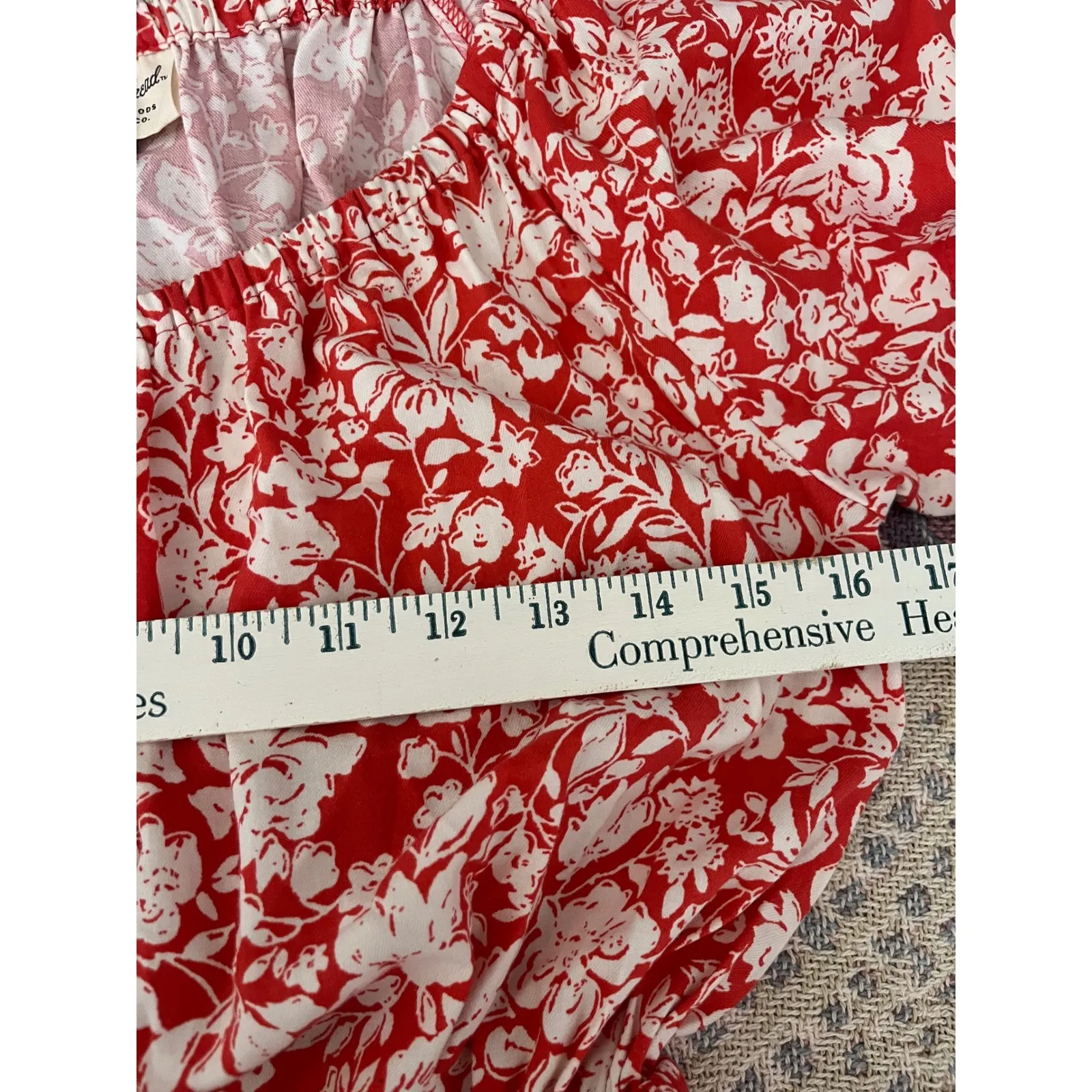 Universal Thread Red Floral Maxi Dress Cut Out Back Slit Cottagecore Sundress S - Image 6
