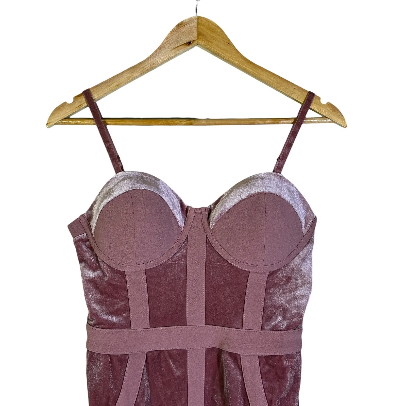 NWT A'Gaci Womens Y2K Bustier Bodycon Mini Dress Size M Mauve Clubwear Going Out Pink Size M - Image 3