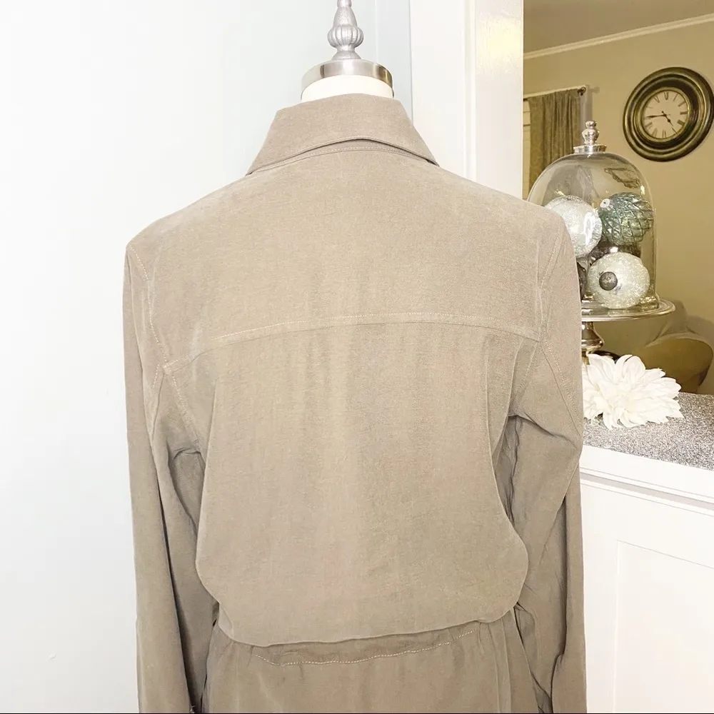 Max Studios Olive Green Soft Twill Utility Jacket Small - Image 7