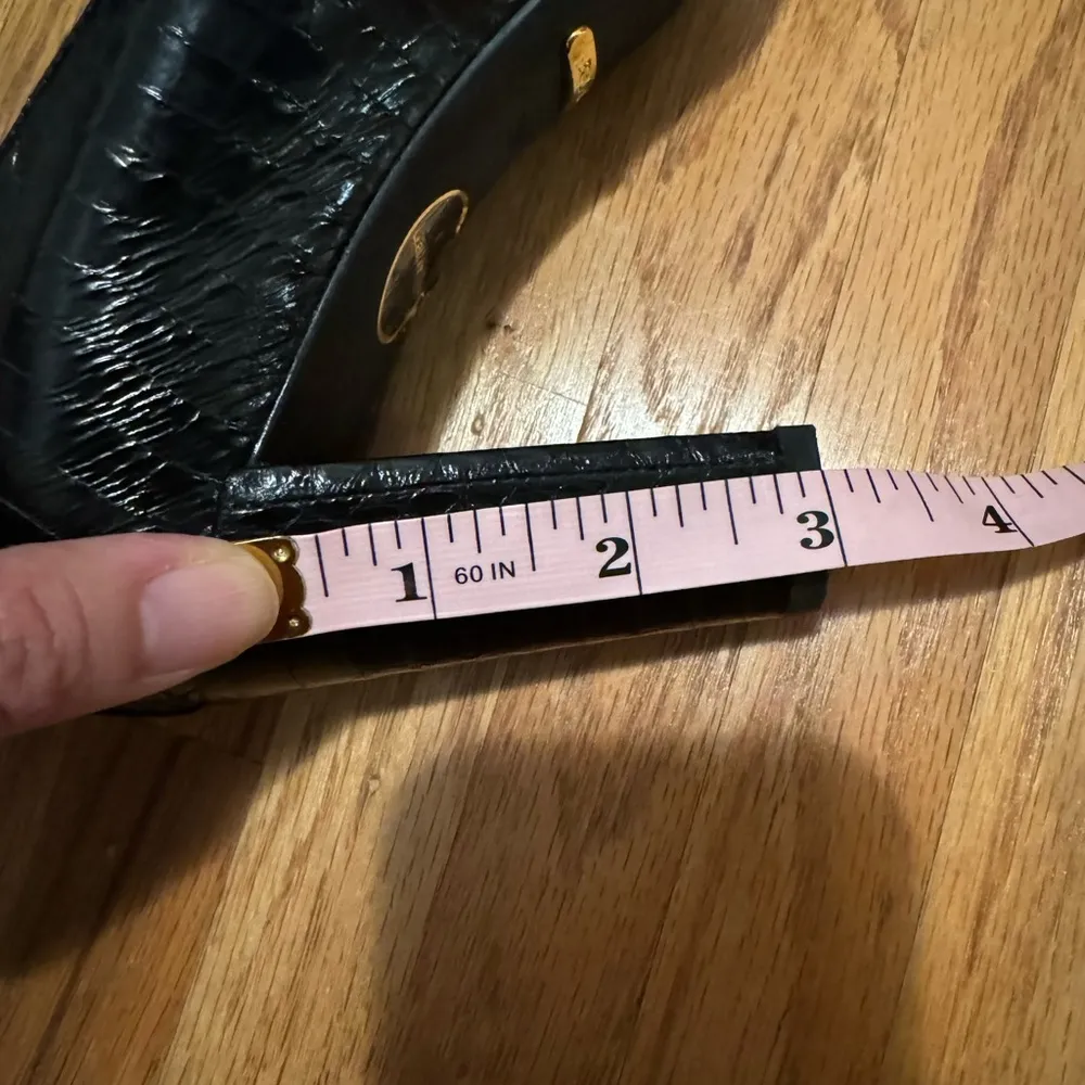 Ralph Lauren Women's 7.5 Black Snakeskin  Leather Heels Pumps 3” Heel - Image 9