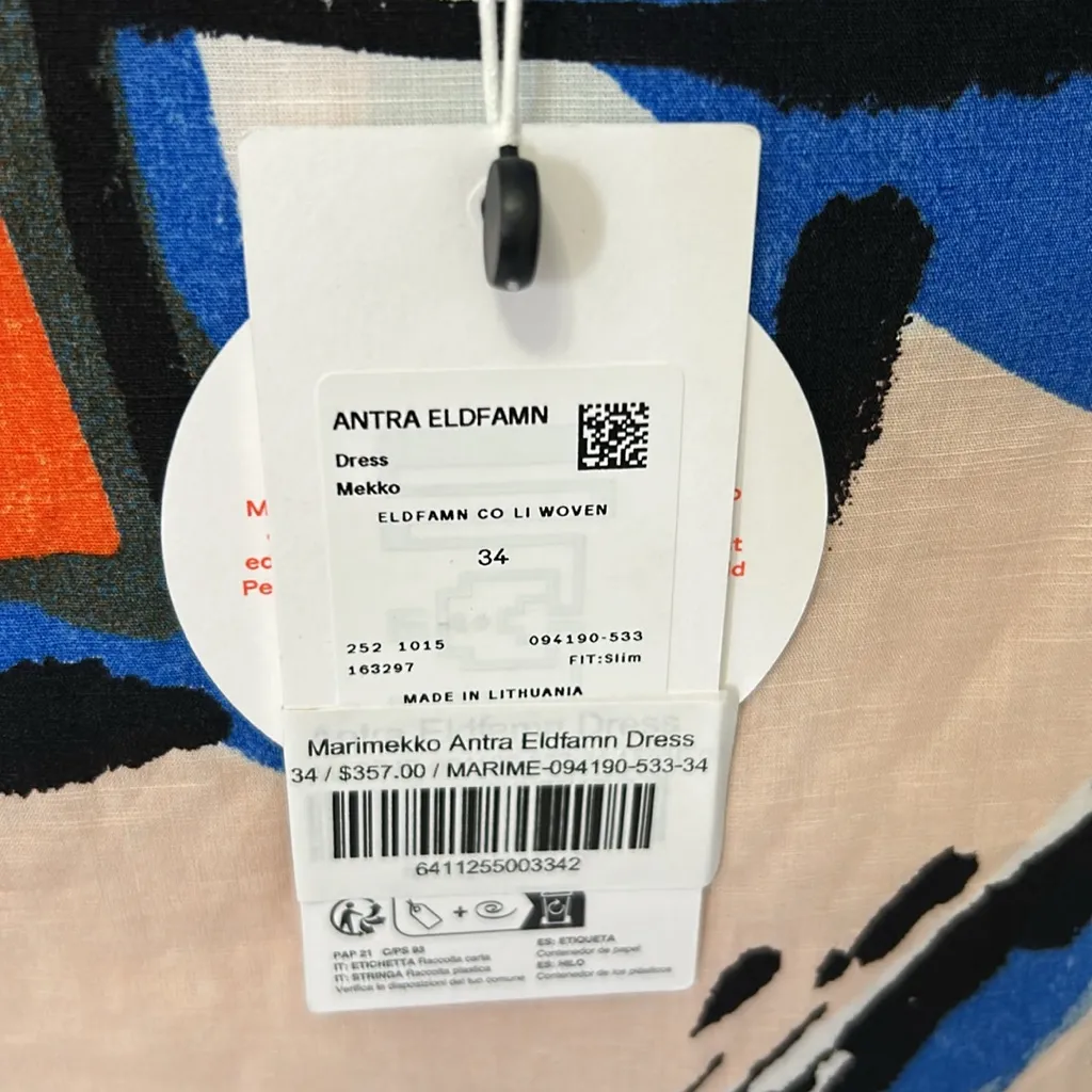 Marimekko Antra Eldfamn Maxi Dress Blue Size undefined - Image 9