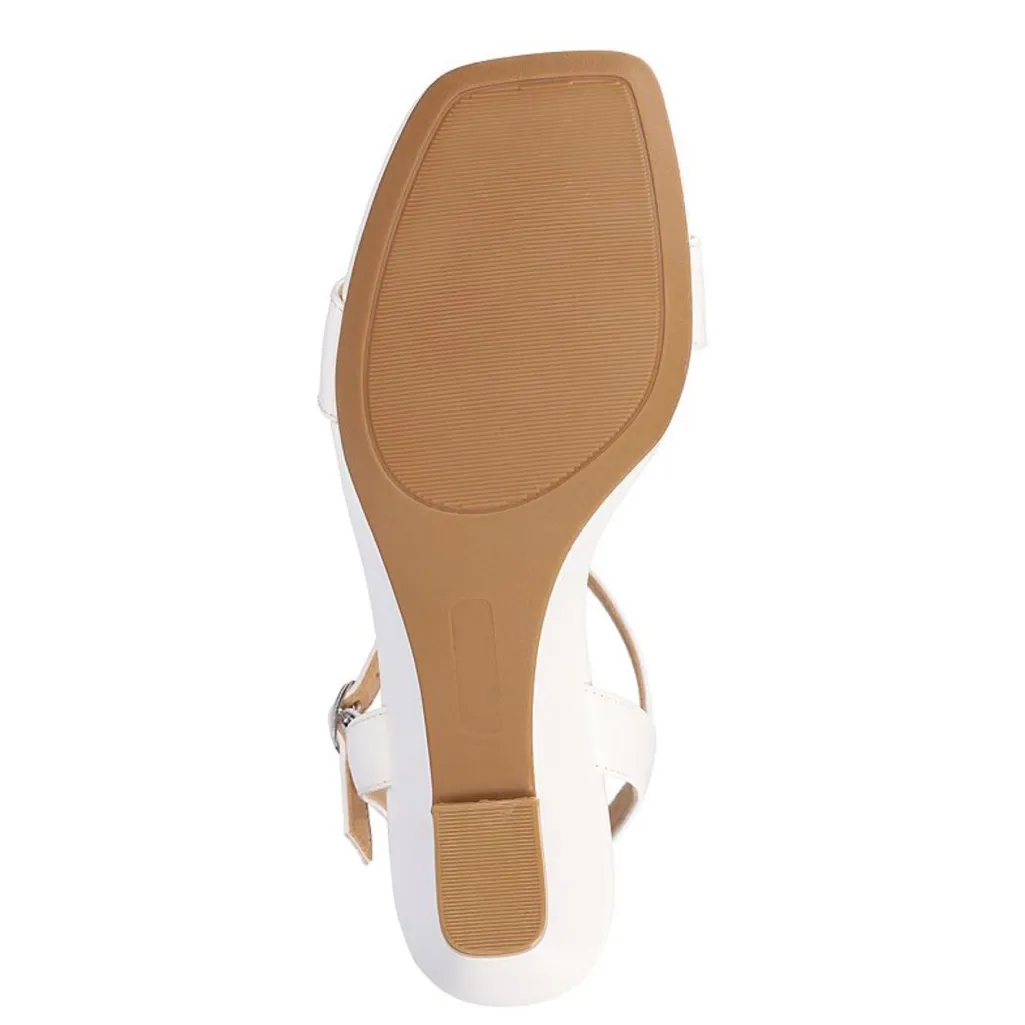 Elegant White Wedge Sandals Size 7.5 - Image 3