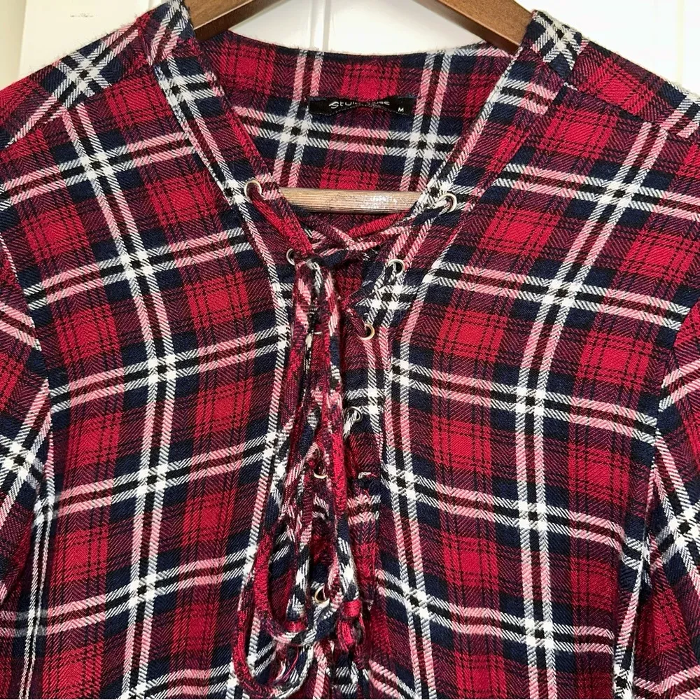 Style house, plaid rayon shirt, women’s medium - Image 3