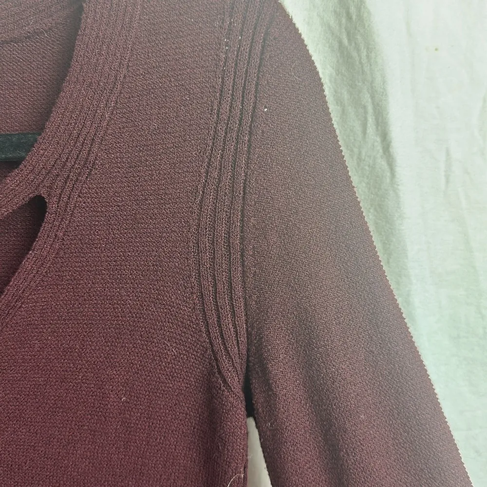 Free People Criss Cross Tunic Sweater In Burgundy Size Small - Image 3