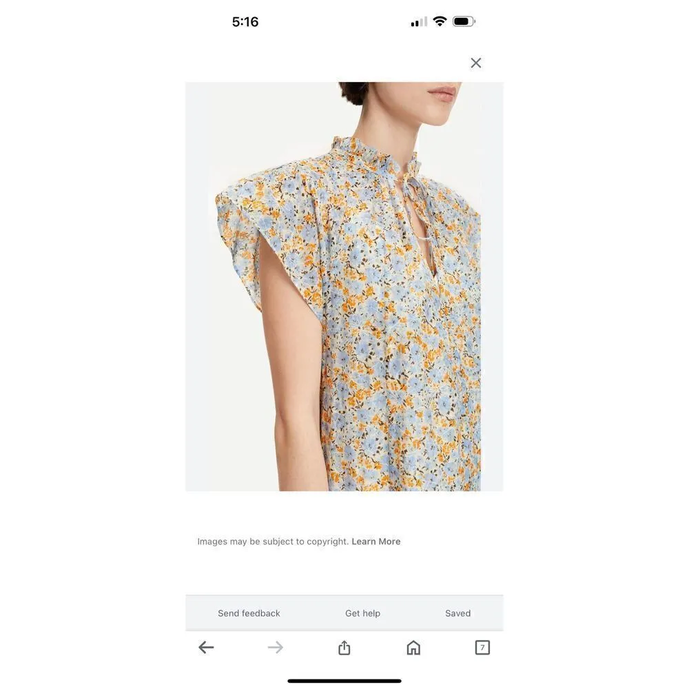 NWT Samsoe Samsoe Karookh Apricot Blossom Dress Blue Size M - Image 4