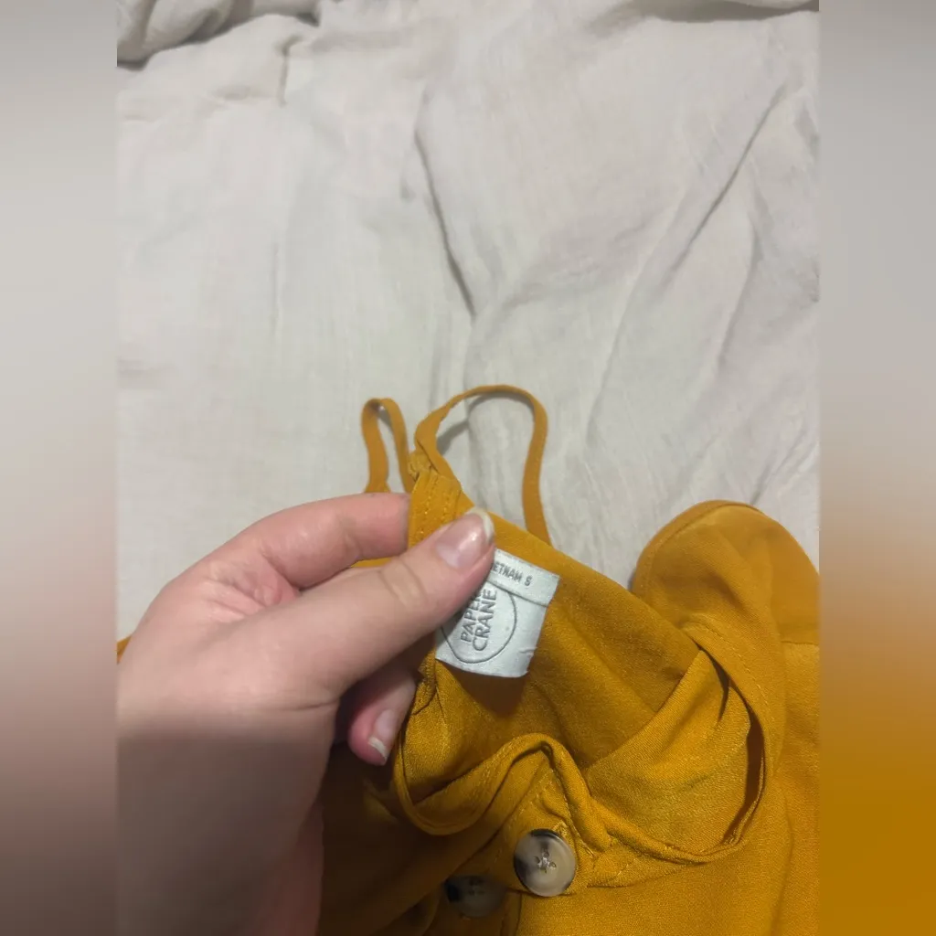 Paper Crane  mustard tank top - Image 3