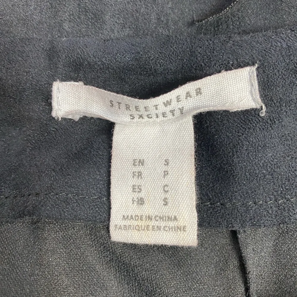 ⭐️STREETWEAR SOCIETY Black Suede Fringe Mini Skirt - Image 4