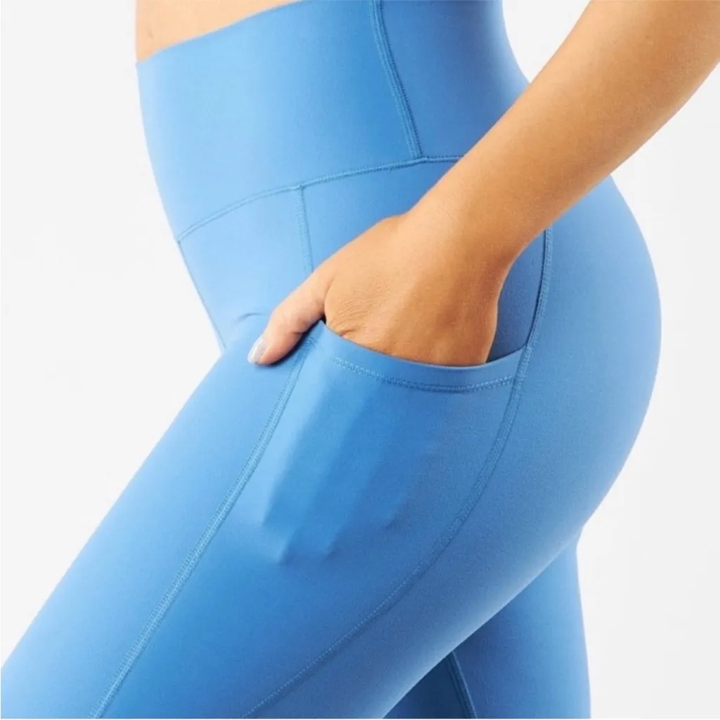 BuffBunny Collection Rosa Pocket High Rise Leggings Glacier Blue - Image 4