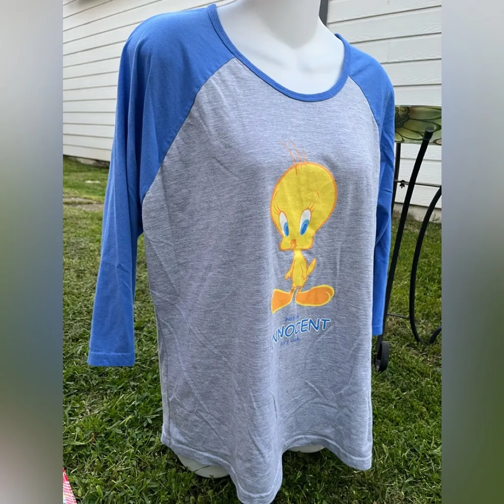 Tweety Bird Pajama Top Blue Size L - Image 3