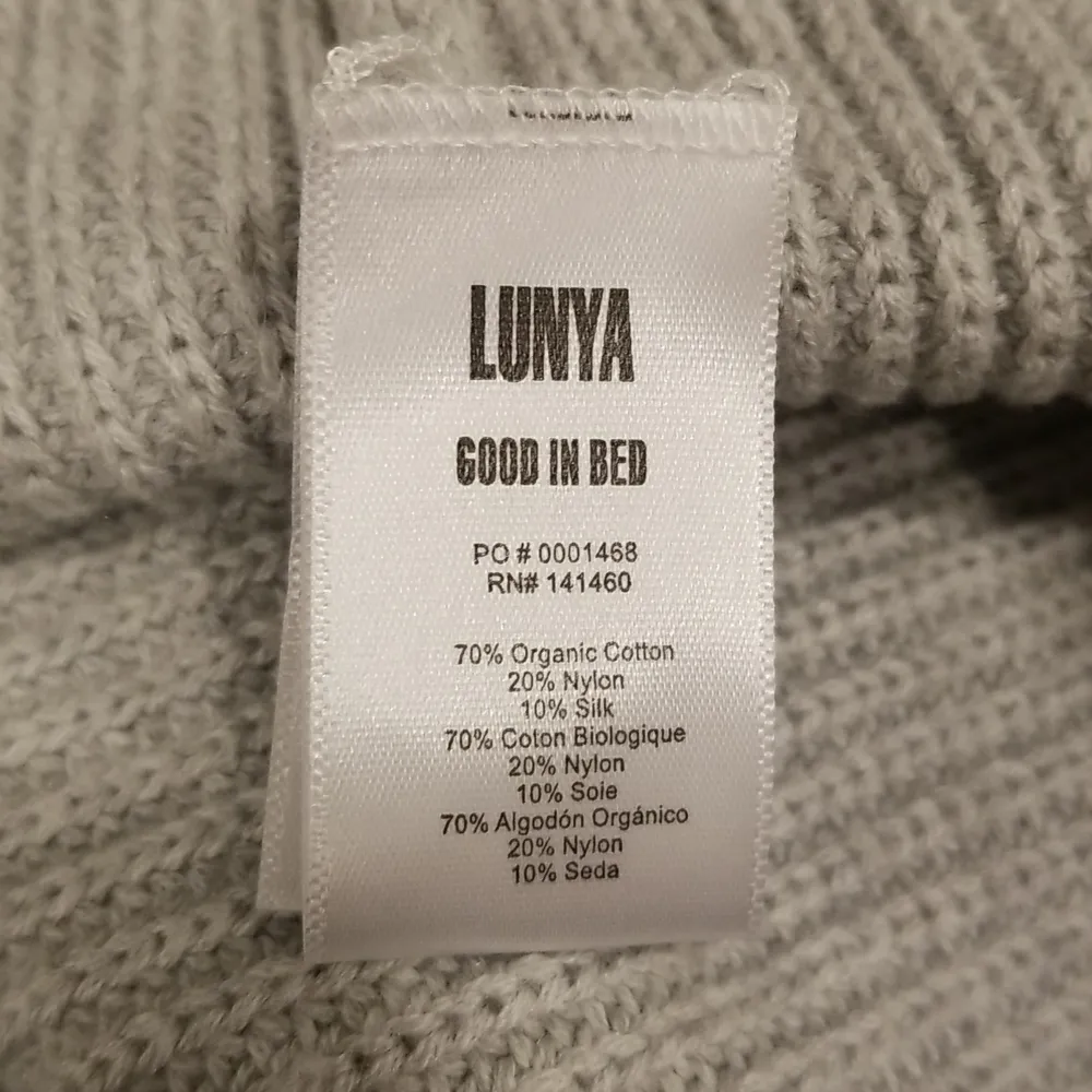 💕LUNYA💕 Cozy Cotton Silk Polo Pullover Sweater ~ Light Grey M NWT Gray Size M - Image 13