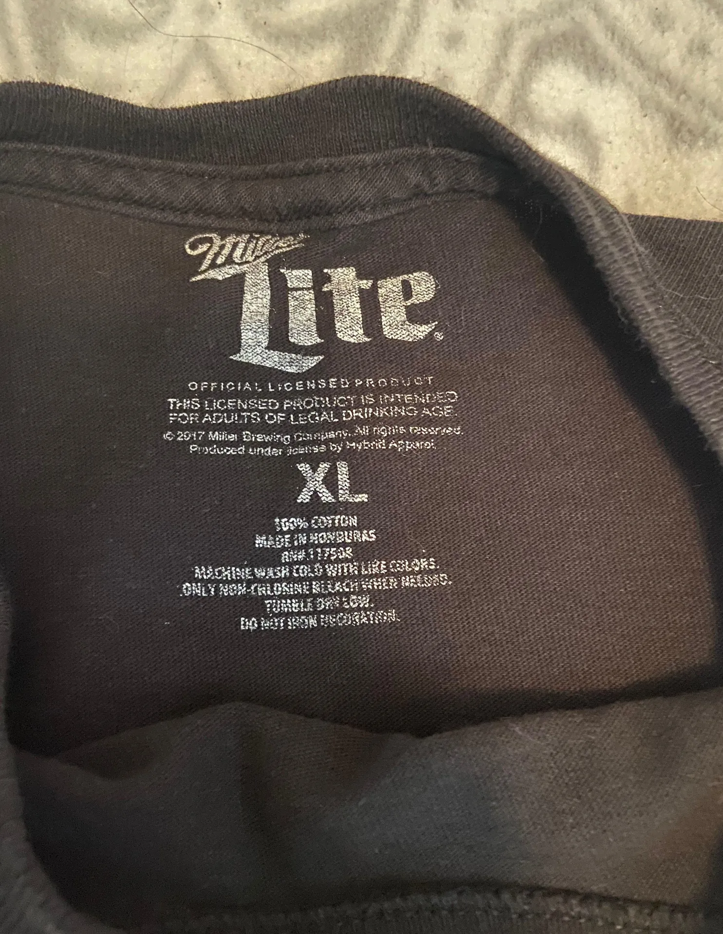 Miller Lite Tshirt Black Size XL - Image 2