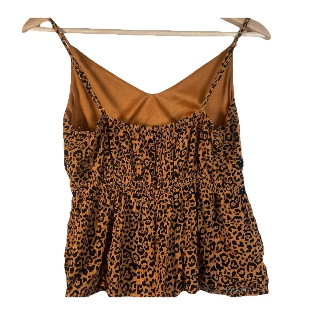 Women's Leopard Ladder Trim Tank Top S MiAmi Francesca's Mobwife Cheetah‎ Party Black - Image 5