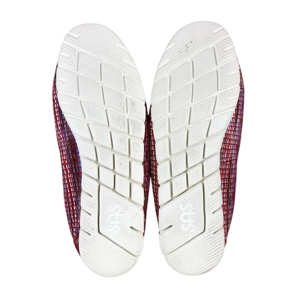 SAS Sunny Slip On Leather Loafer Women 9N Red/Rainbow Everyday Comfort Made USA Red Size 9 - Image 7