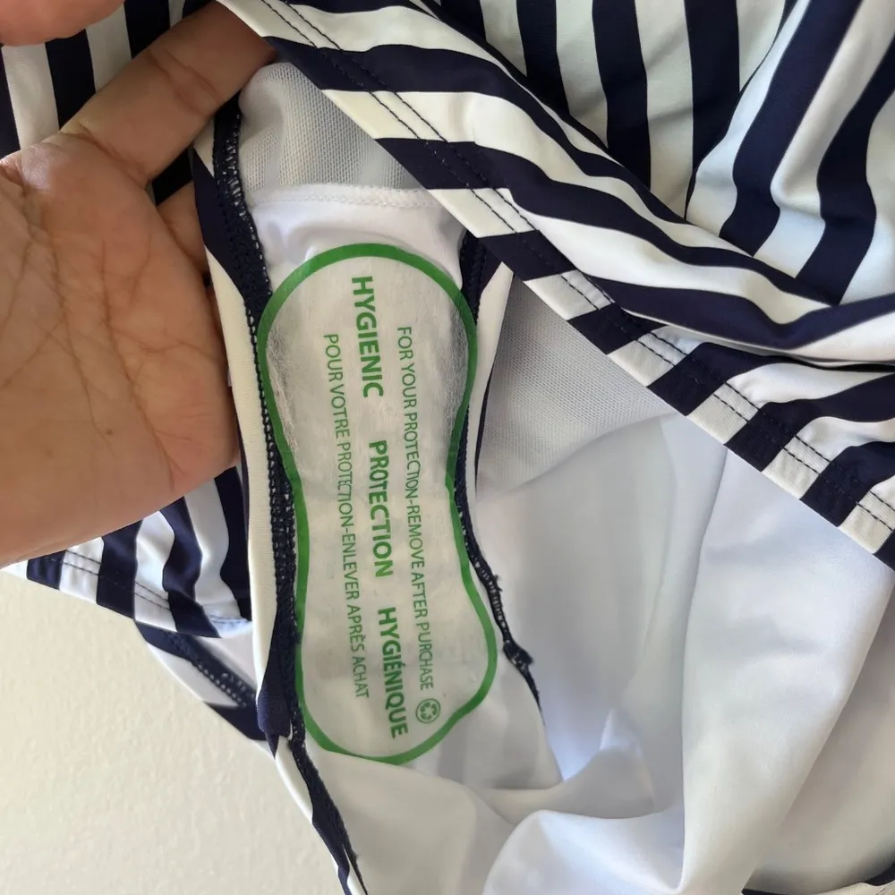 Tribal Sport XL Navy UPF 50 V neck One Piece Swimsuit Stretch Tummy Control NWOT Blue - Image 8