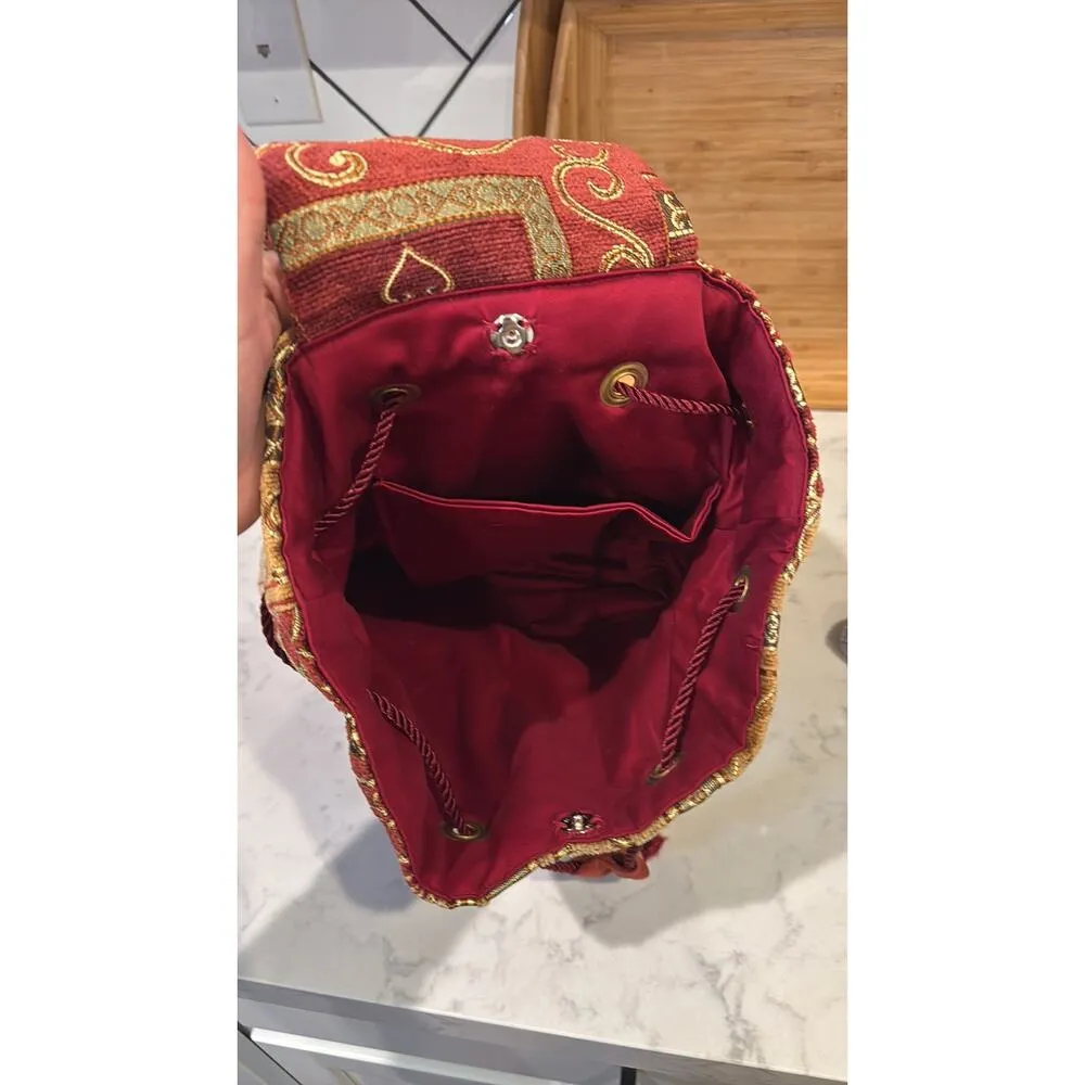 Handmade tapestry carpet bag adjustable backpack pocket inside bohemian indie - Image 10