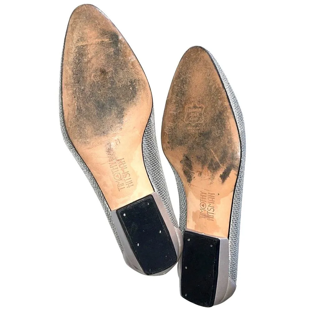 Timothy Hitsman Anchor Accented Silver Mesh Flats size 7 - Image 10