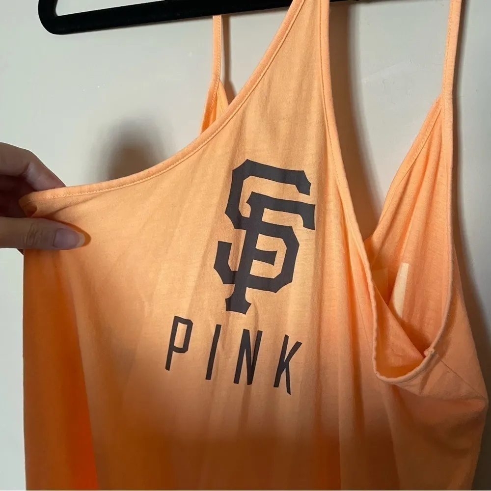 Victoria's Secret PINK Orange SF Giants Baseball Tanks - Image 3