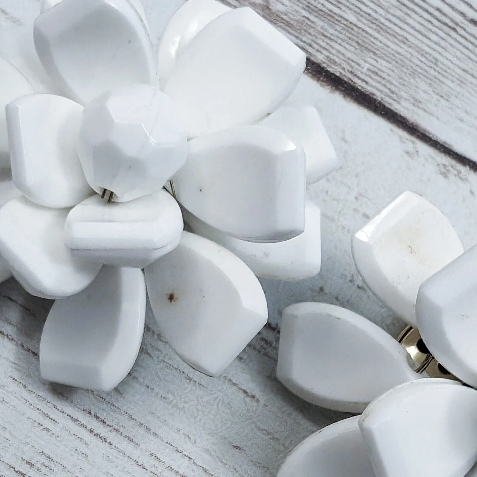 Vintage Clip On Earrings Off White Stamped Hong Kong - Image 5