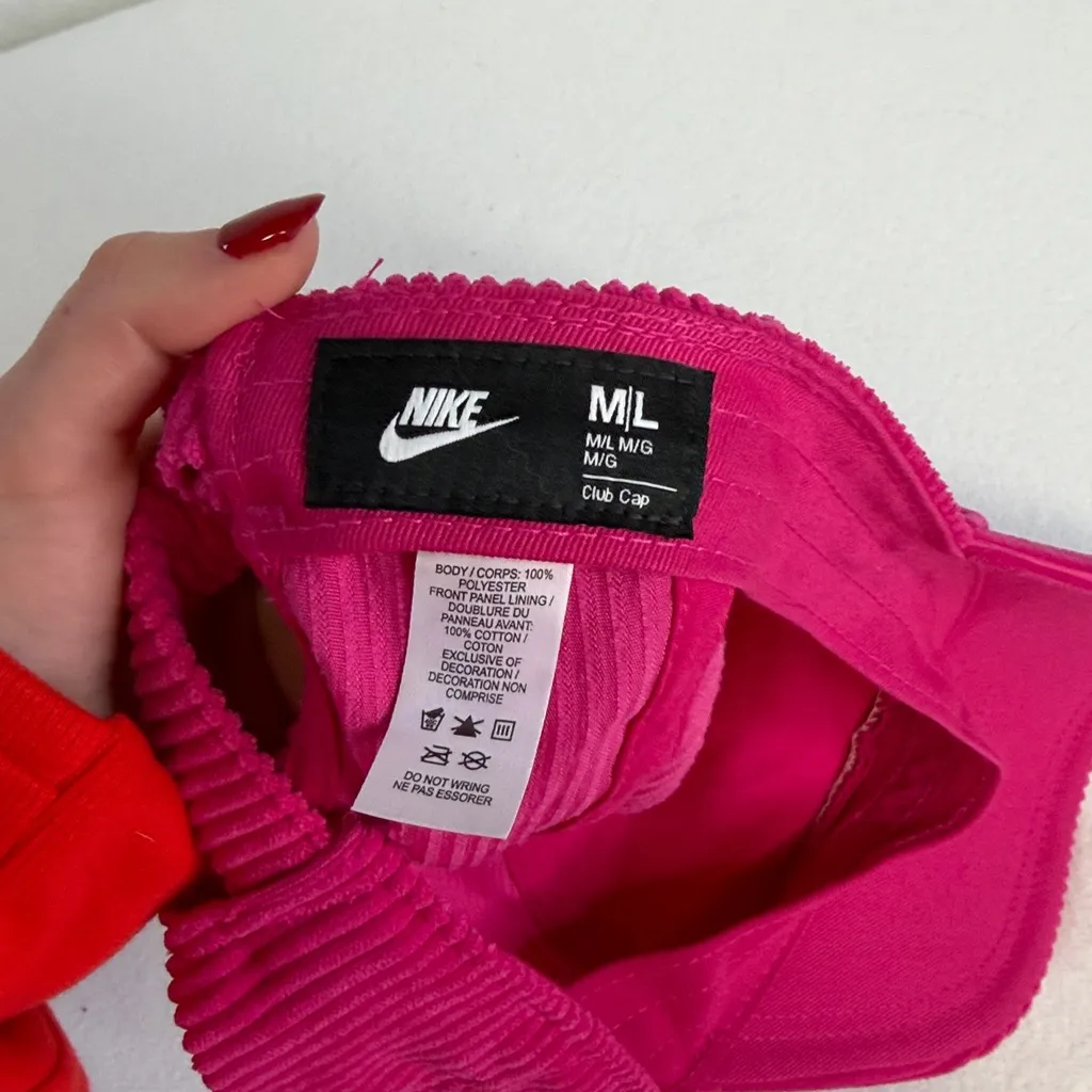 Nike Pink Corduroy Baseball Hat - Image 3