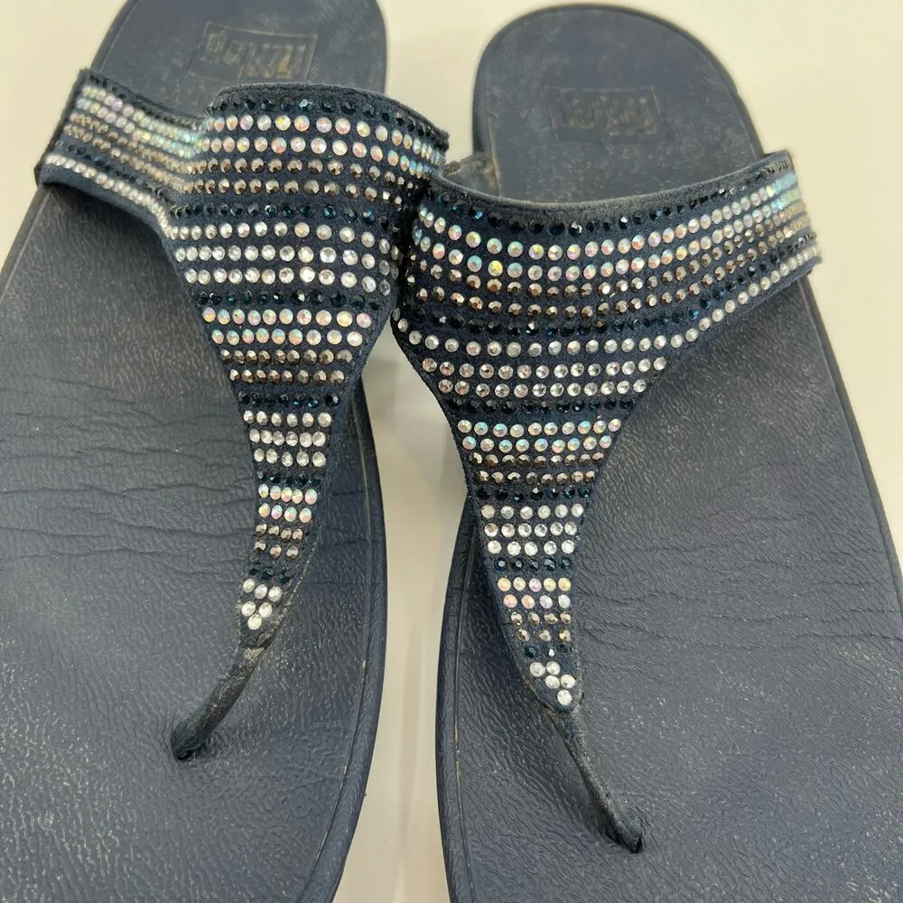 FitFlop Flare Strobe Toe Post Sandal flip flops embellished rhinestones size 11 - Image 5