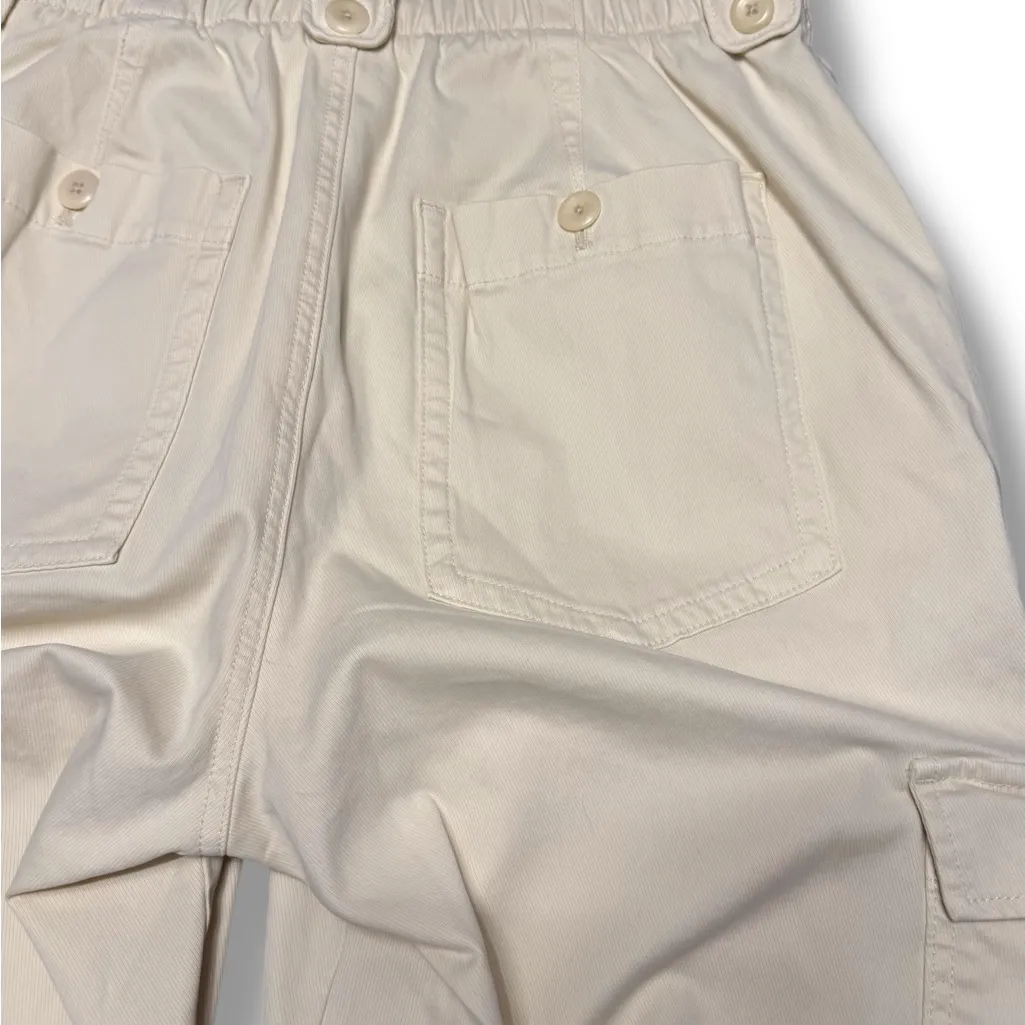 Banana Republic Pants Womens 8 Cream High Rise Straight Cargo Pockets Soft - Image 8